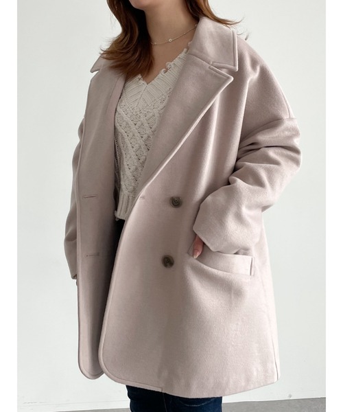 SLURR（スラ―）の「オーバーサイズジャケットコート（その他アウター・レディース・ピンクベージュ・FREE）」の2枚目の写真