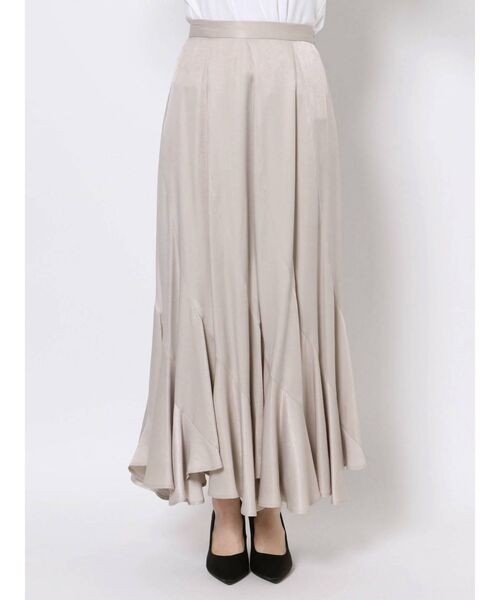 LAGUNAMOON(ラグナムーン)の「エスカルゴ切り替えサテンスカート(スカート・レディース・ライトグレー/マスタード・SMALL/MEDIUM)」の7枚目の写真