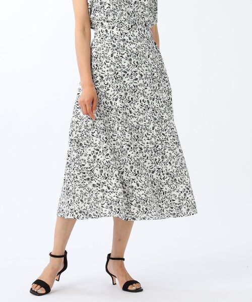 極美品♡　アンタイトル　【洗える】ミストフラワープリントスカート　1 UNTITLED（アンタイトル）の「◇【洗える】ミストフラワー