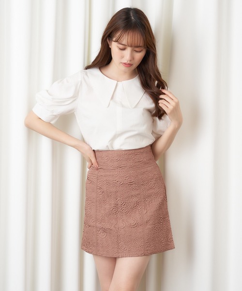 MIIA（ミーア）の「【ZOZO限定】マルチカラー台形ミニスカート（スカート・レディース・ブラック/オフホワイト/インディゴブルー/ベージュ系その他/ピンク系・FREE）」の6枚目の写真