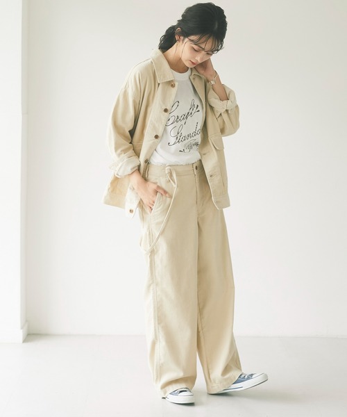 CRAFT STANDARD BOUTIQUE（クラフトスタンダードブティック）の「コーデュロイコクーン　＊◇（カーゴパンツ・レディース・ブラウン/アイボリー/モカ・S/M/L）」の10枚目の写真