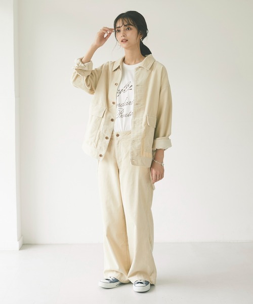 CRAFT STANDARD BOUTIQUE（クラフトスタンダードブティック）の「コーデュロイコクーン　＊◇（カーゴパンツ・レディース・ブラウン/アイボリー/モカ・S/M/L）」の11枚目の写真