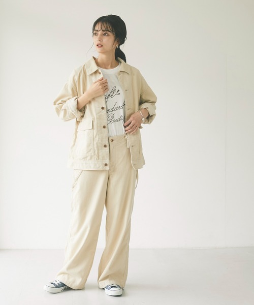 CRAFT STANDARD BOUTIQUE（クラフトスタンダードブティック）の「コーデュロイコクーン　＊◇（カーゴパンツ・レディース・ブラウン/アイボリー/モカ・S/M/L）」の12枚目の写真