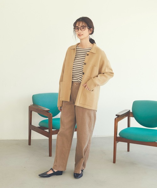 CRAFT STANDARD BOUTIQUE（クラフトスタンダードブティック）の「コーデュロイコクーン　＊◇（カーゴパンツ・レディース・ブラウン/アイボリー/モカ・S/M/L）」の8枚目の写真