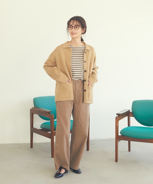 CRAFT STANDARD BOUTIQUE（クラフトスタンダードブティック）の「コーデュロイコクーン　＊◇（カーゴパンツ・レディース・ブラウン/アイボリー/モカ・S/M/L）」の9枚目の写真