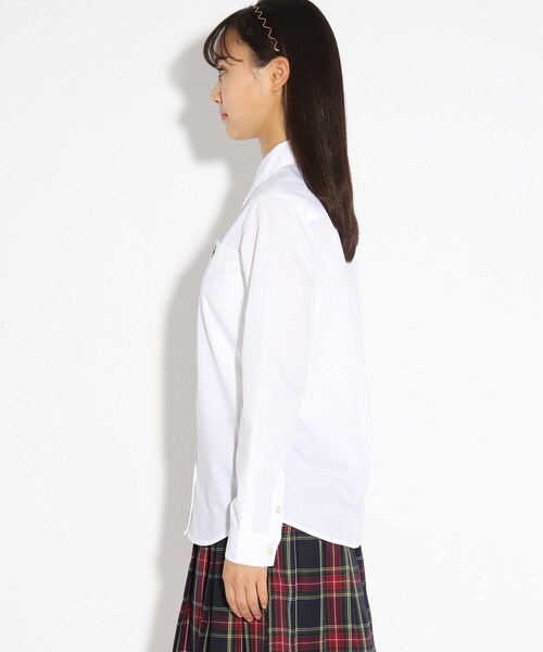 PINK-latte(ピンクラテ)の「【入卒・セレモニー・卒服】シンプルシャツ(シャツ/ブラウス・キッズ・オフホワイト/ベビーピンク/サックスブルー・15 /16/02)」の5枚目の写真