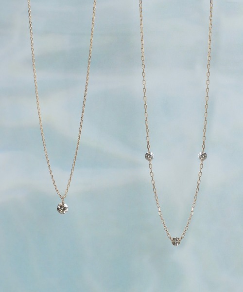 SIENA ROSE（シエナロゼ）の「【廃番】Nudie Diamond・3粒ネックレス