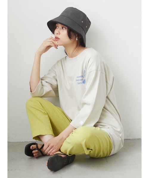 Green Parks(グリーンパークス)の「・パイピングカラーツイルバケットハット*(キャップ・レディース・チャコールグレー/ブラック/ベージュ/ブラウン・FREE)」の22枚目の写真