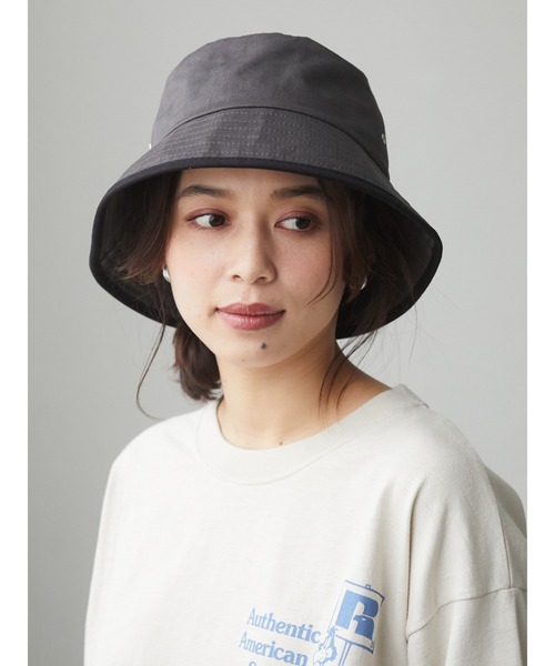 Green Parks(グリーンパークス)の「・パイピングカラーツイルバケットハット*(キャップ・レディース・チャコールグレー/ブラック/ベージュ/ブラウン・FREE)」の21枚目の写真