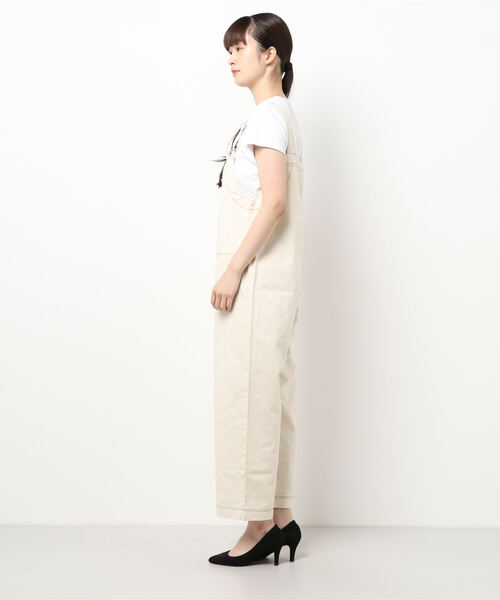 ehka sopo（エヘカソポ）の「配色ステッチオーバーオール（サロペット/オーバーオール・レディース・ブラック/ブラウン/キナリ・ﾌﾘ-）」の5枚目の写真