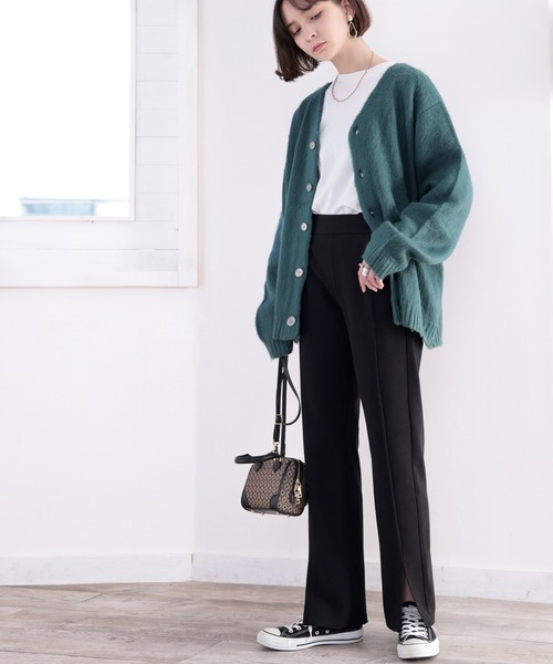classicalelf(クラシカルエルフ)の「暖か&美脚魅せ。スリット起毛カットソーパンツ(スラックス・レディース・ブラック/ベージュ/ブラウン/グレイッシュベージュ・SMALL/MEDIUM/LARGE/X-LARGE)」の18枚目の写真