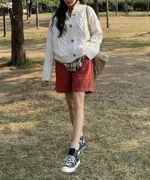 KOR（ケーオーアール）の「コーデュロイ カラーショートパンツ（その他パンツ・レディース・グリーン/レッド・S/M/L/XL）」の8枚目の写真