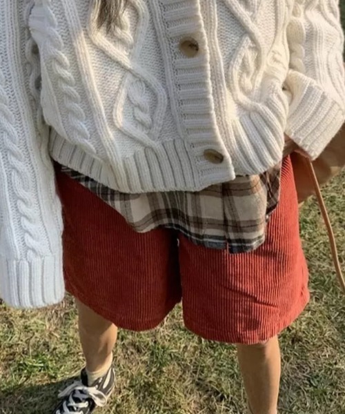 KOR（ケーオーアール）の「コーデュロイ カラーショートパンツ（その他パンツ・レディース・グリーン/レッド・S/M/L/XL）」の11枚目の写真