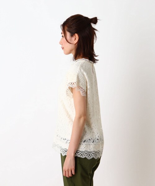 SHOO・LA・RUE（シューラルー）の「◆総レースブラウス（シャツ/ブラウス・レディース・アイボリー/ダークネイビー・02/03/04）」の3枚目の写真