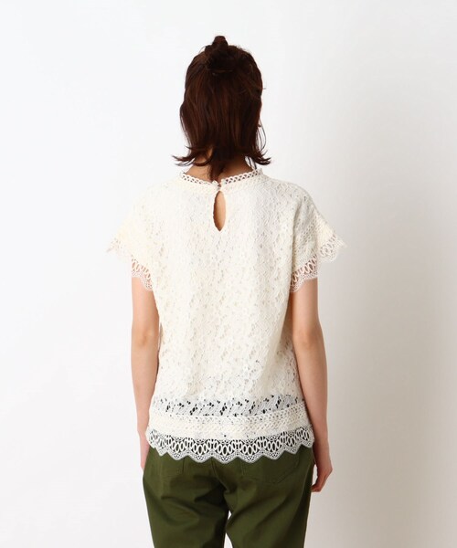 SHOO・LA・RUE（シューラルー）の「◆総レースブラウス（シャツ/ブラウス・レディース・アイボリー/ダークネイビー・02/03/04）」の5枚目の写真