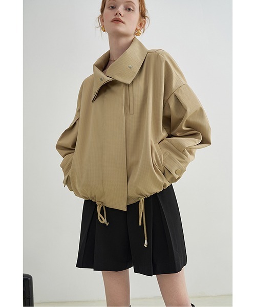 【Fano Studios】drawstring drop shoulder short jacket FX21W025