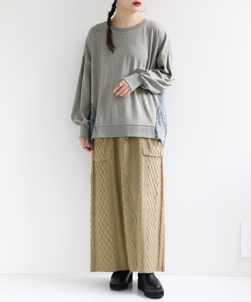 osharewalker（オシャレウォーカー）の「【廃盤】『アート柄バックチュールカットソー』（Tシャツ/カットソー・レディース・杢グレー/ブラック/ブラウン・FREE）」の19枚目の写真