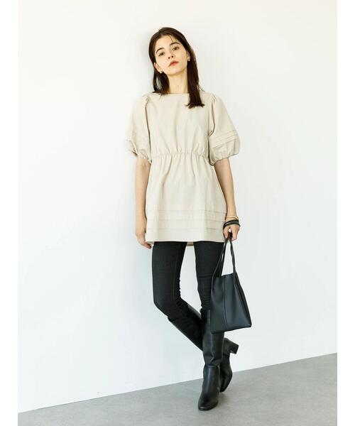 koe（コエ）の「ボリューム袖チュニックブラウス*（シャツ/ブラウス・レディース・ホワイト/ブルー系その他7/ライトベージュ/ネイビー・FREE）」の22枚目の写真