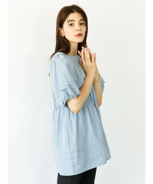 koe（コエ）の「ボリューム袖チュニックブラウス*（シャツ/ブラウス・レディース・ホワイト/ブルー系その他7/ライトベージュ/ネイビー・FREE）」の21枚目の写真