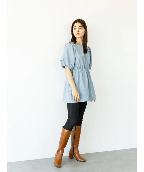 koe（コエ）の「ボリューム袖チュニックブラウス*（シャツ/ブラウス・レディース・ホワイト/ブルー系その他7/ライトベージュ/ネイビー・FREE）」の18枚目の写真