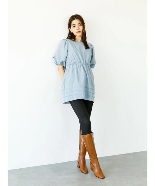 koe（コエ）の「ボリューム袖チュニックブラウス*（シャツ/ブラウス・レディース・ホワイト/ブルー系その他7/ライトベージュ/ネイビー・FREE）」の17枚目の写真