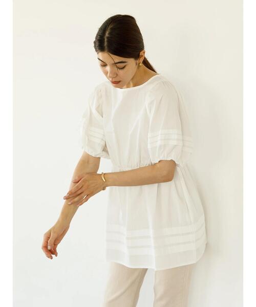 koe（コエ）の「ボリューム袖チュニックブラウス*（シャツ/ブラウス・レディース・ホワイト/ブルー系その他7/ライトベージュ/ネイビー・FREE）」の16枚目の写真