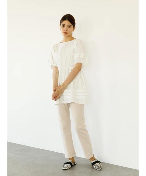 koe（コエ）の「ボリューム袖チュニックブラウス*（シャツ/ブラウス・レディース・ホワイト/ブルー系その他7/ライトベージュ/ネイビー・FREE）」の13枚目の写真