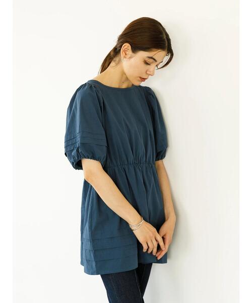 koe（コエ）の「ボリューム袖チュニックブラウス*（シャツ/ブラウス・レディース・ホワイト/ブルー系その他7/ライトベージュ/ネイビー・FREE）」の12枚目の写真