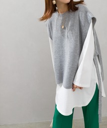 サイドリボンニットベスト