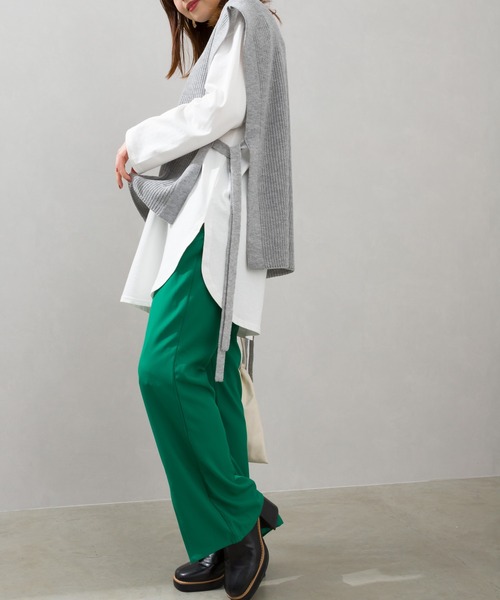 SpRay（スプレイ）の「サイドリボンニットベスト（ベスト・レディース・ブラック/ベージュ/グレー/グリーン・FREE）」の13枚目の写真