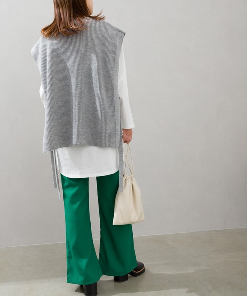 SpRay（スプレイ）の「サイドリボンニットベスト（ベスト・レディース・ブラック/ベージュ/グレー/グリーン・FREE）」の14枚目の写真