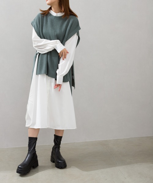 SpRay（スプレイ）の「サイドリボンニットベスト（ベスト・レディース・ブラック/ベージュ/グレー/グリーン・FREE）」の19枚目の写真