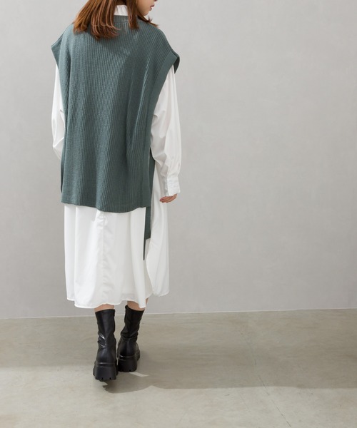 SpRay（スプレイ）の「サイドリボンニットベスト（ベスト・レディース・ブラック/ベージュ/グレー/グリーン・FREE）」の22枚目の写真