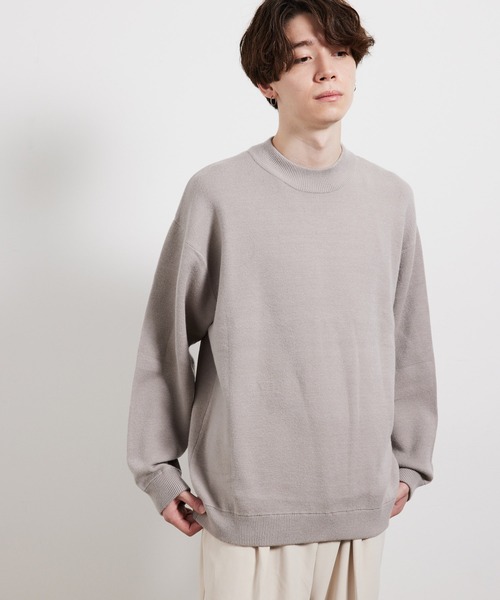 JUNRED（ジュンレッド）の「カシミヤブレンドミラノリブモックネック（ニット/セーター・メンズ・ブラック/ベージュ/グレー・S/M/L）」の4枚目の写真