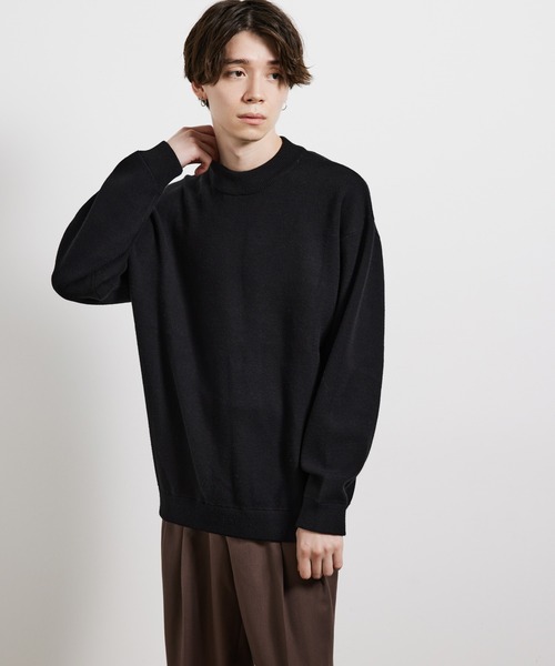 JUNRED（ジュンレッド）の「カシミヤブレンドミラノリブモックネック（ニット/セーター・メンズ・ブラック/ベージュ/グレー・S/M/L）」の19枚目の写真