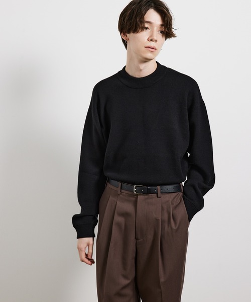 JUNRED（ジュンレッド）の「カシミヤブレンドミラノリブモックネック（ニット/セーター・メンズ・ブラック/ベージュ/グレー・S/M/L）」の10枚目の写真