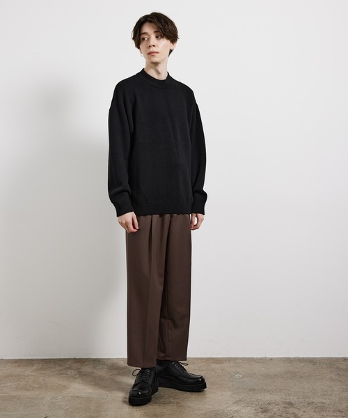 JUNRED（ジュンレッド）の「カシミヤブレンドミラノリブモックネック（ニット/セーター・メンズ・ブラック/ベージュ/グレー・S/M/L）」の7枚目の写真