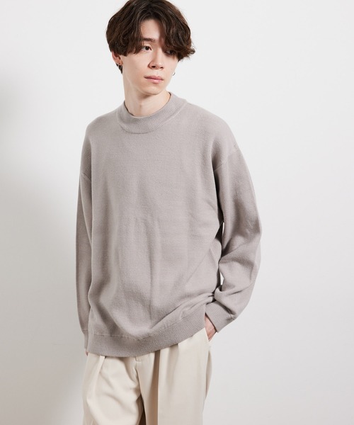 JUNRED（ジュンレッド）の「カシミヤブレンドミラノリブモックネック（ニット/セーター・メンズ・ブラック/ベージュ/グレー・S/M/L）」の14枚目の写真