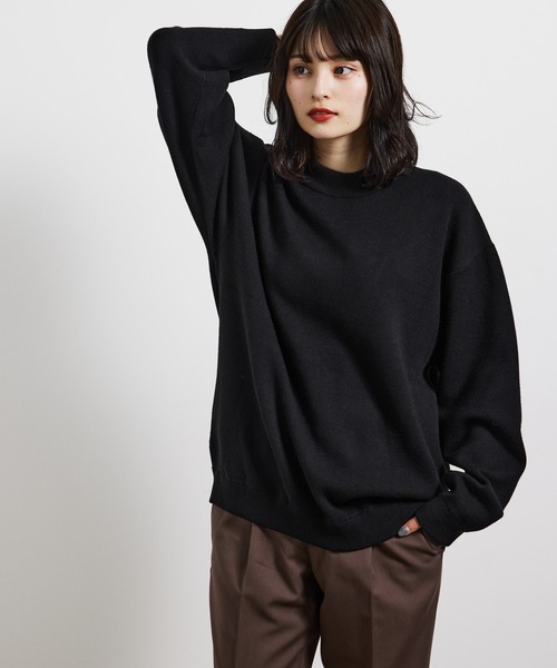 JUNRED（ジュンレッド）の「カシミヤブレンドミラノリブモックネック（ニット/セーター・メンズ・ブラック/ベージュ/グレー・S/M/L）」の21枚目の写真