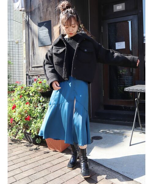 EVRIS（エヴリス）の「サテンスリットロングスカート（スカート・レディース・パープル/ブルー/その他1・FREE）」の12枚目の写真