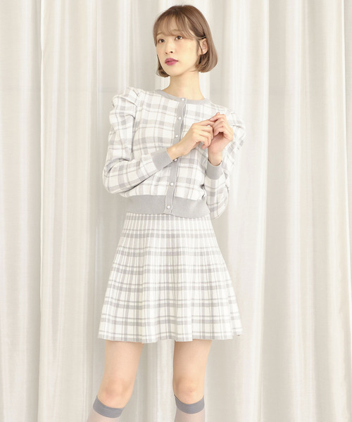 TITTY&CO.(ティティーアンドコー)の「【TITTY&CO.】★チェックジャガードフレアスカート(スカート・レディース・ブラック/ライトブルー/レッド・FREE)」の8枚目の写真