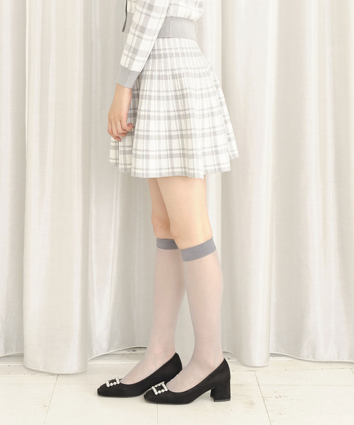 TITTY&CO.(ティティーアンドコー)の「【TITTY&CO.】★チェックジャガードフレアスカート(スカート・レディース・ブラック/ライトブルー/レッド・FREE)」の6枚目の写真
