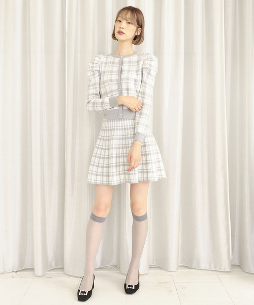 TITTY&CO.(ティティーアンドコー)の「【TITTY&CO.】★チェックジャガードフレアスカート(スカート・レディース・ブラック/ライトブルー/レッド・FREE)」の9枚目の写真