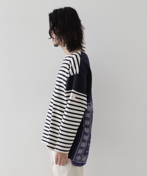 CAL O LINE（キャルオーライン）の「CAL O LINE　BANDANA BASQUE BORDER T-SHIRTS（Tシャツ/カットソー・メンズ・ネイビー・LARGE/MEDIUM）」の15枚目の写真