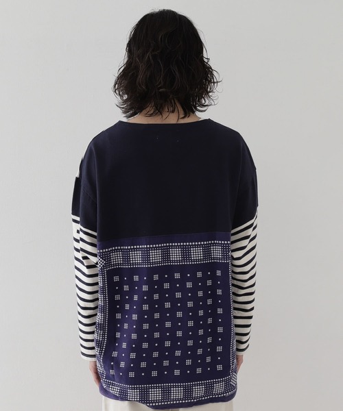 CAL O LINE（キャルオーライン）の「CAL O LINE　BANDANA BASQUE BORDER T-SHIRTS（Tシャツ/カットソー・メンズ・ネイビー・LARGE/MEDIUM）」の16枚目の写真