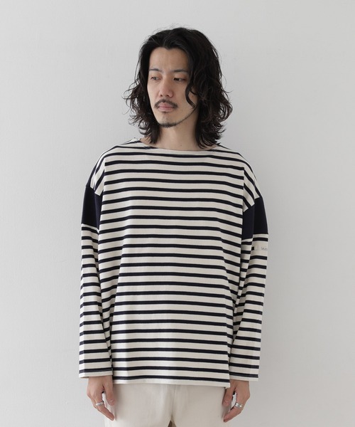 CAL O LINE（キャルオーライン）の「CAL O LINE　BANDANA BASQUE BORDER T-SHIRTS（Tシャツ/カットソー・メンズ・ネイビー・LARGE/MEDIUM）」の4枚目の写真
