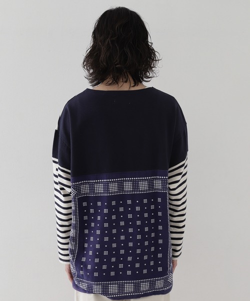 CAL O LINE（キャルオーライン）の「CAL O LINE　BANDANA BASQUE BORDER T-SHIRTS（Tシャツ/カットソー・メンズ・ネイビー・LARGE/MEDIUM）」の6枚目の写真