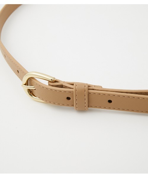 AZUL by moussy（アズールバイマウジー）の「NARROW METAL BELT / ナローメタルベルト（ベルト・レディース・ブラック/ベージュ・FREE）」の6枚目の写真