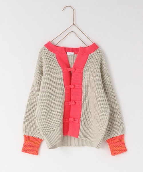 LOWRYS FARM（ローリーズファーム）の「ニットチャイナカーディガン　955169（カーディガン/ボレロ・キッズ・ブラック/グレー/ベージュ・110cm/120cm/130cm）」の2枚目の写真