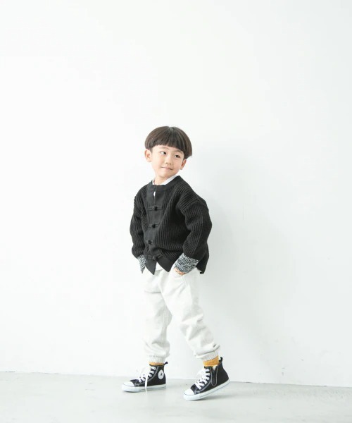 LOWRYS FARM（ローリーズファーム）の「ニットチャイナカーディガン　955169（カーディガン/ボレロ・キッズ・ブラック/グレー/ベージュ・110cm/120cm/130cm）」の12枚目の写真